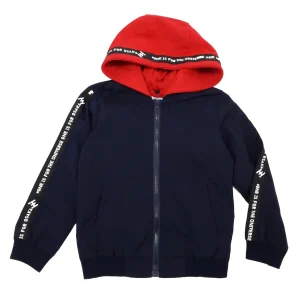 GIUBBOTTO bambino effetto anti pioggia con bande applicate su maniche