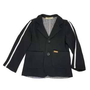 Giacca bambino in felpa con bande applicate su maniche