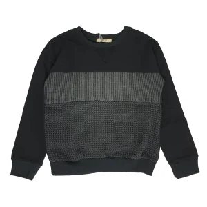 Felpa bambino con fantasia pied poule sul davanti