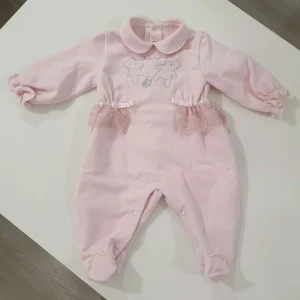 Tutina neonata in felpa impreziosita da piccoli strass con orsetti