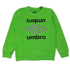 Felpa bambino verde fluo UMBRO con logo catarifrangente
