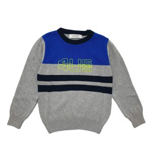 Pullover bambino Paciotti fasciato con logo Fluo ricamato 4US