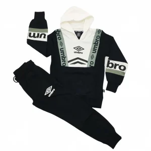 Tuta bambino umbro con cappuccio e logo a contrasto
