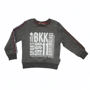 Felpa bambino bikkembergs grigia con stampa sul davanti