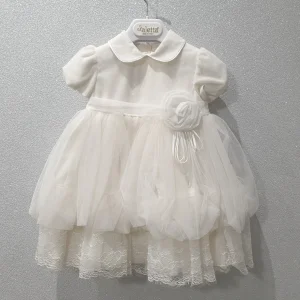 Vestito battesimo bambina con fantasia glitterata
