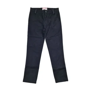 Pantalone bambino nero in panno con tasta a filo