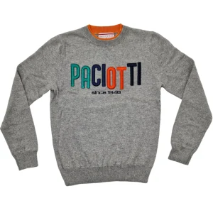 Pullover bambino con ricamo multi color Paciotti