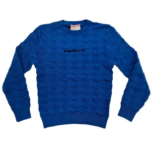 Pullover bambino azzurro con logo a contrasto