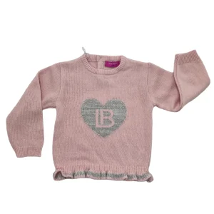 Pullover bambina con cuore argento Laura Biagiotti