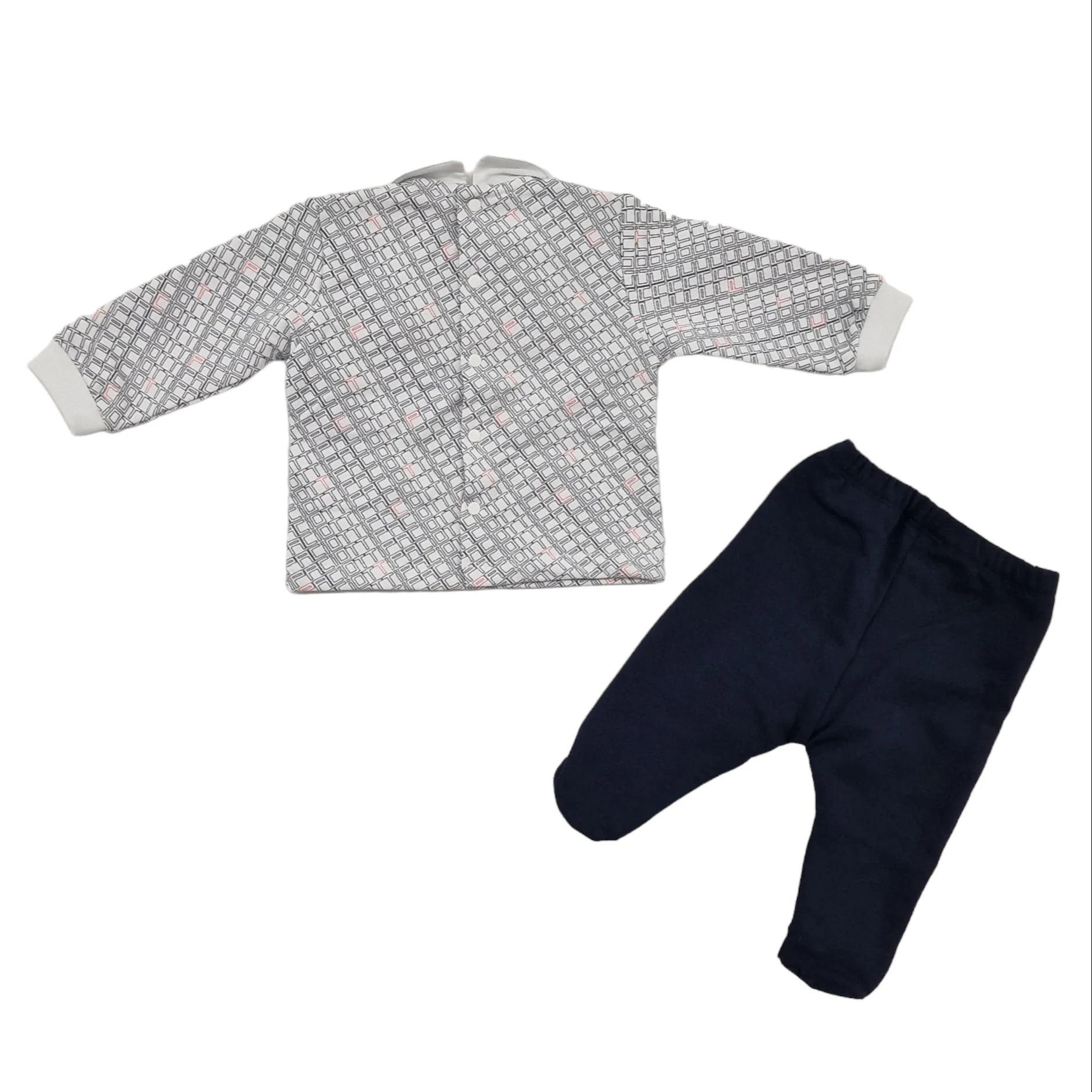 Completo neonato felpato con finto gilet - immagine 4