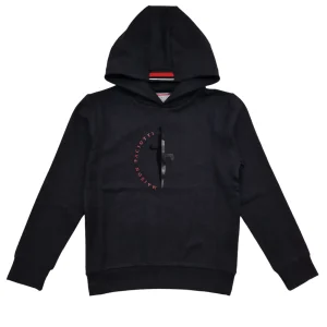 Felpa bambino felpata nera con spada centrale