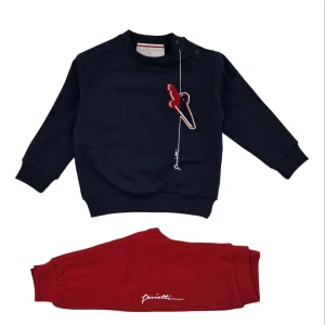 Tuta bambino felpata con logo spugnoso