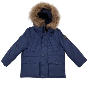 Giubbotto bambino con cappuccio in pelliccia