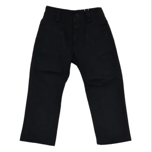 Pantalone morbido bambino nero con tasca a filo