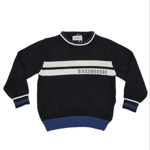 Pullover bambino NERO con logo bikkembergs laterale