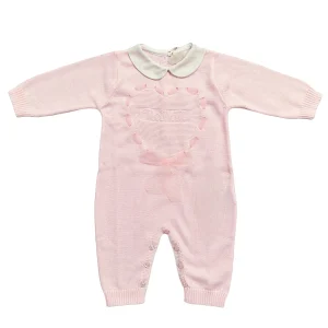 Tutina neonata 100% cotone con cuore centrale comprese di babbucce
