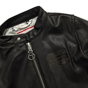 Giubbotto bambino in ecopelle con targhetta Paciotti