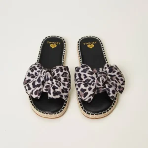 Sandali slide con fiocco