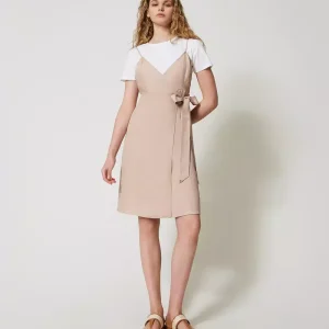 Abito longuette in misto lino