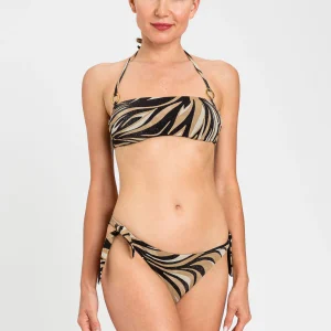 Bikini a fascia fantasia in lycra lurex