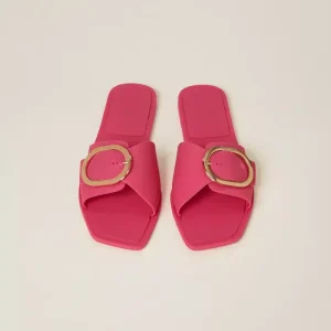 Sandali slide con fibbia logo