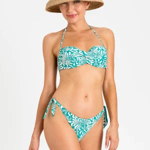 Bikini a fascia stampa botanica