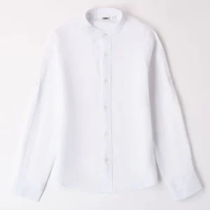 Camicia bambino in lino collo coreana