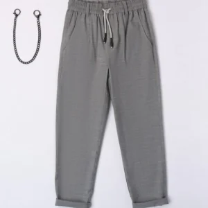 Pantalone bambino grigio tessuto morbido