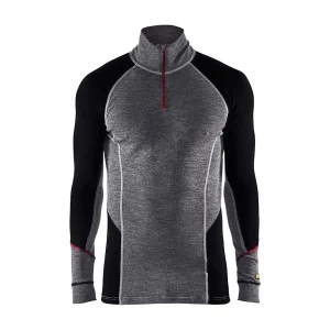 46991736 Maglia Intima Termica Uomo Xwarm Con Zip 100% Merino Blaklader