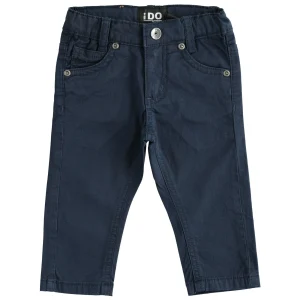 Pantalone bambino blu in cotone modello 5 tasche linea stretta