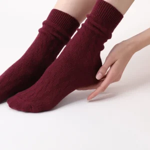 Calzino corto misto cashmere trecce