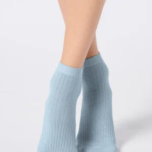 Calzino Sneakers in Cotone e Lamé a Costine Brilliant Rib