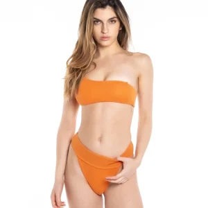 Bikini a fascia vita alta per donna monocolore