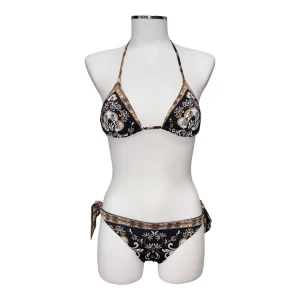 Bikini a triangolo con stampa e strass