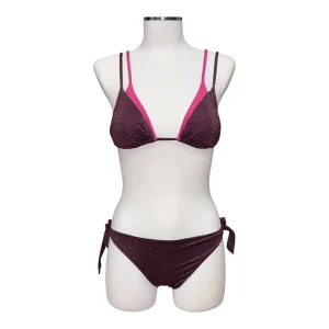 Bikini a triangolo bicolore lycra lurex