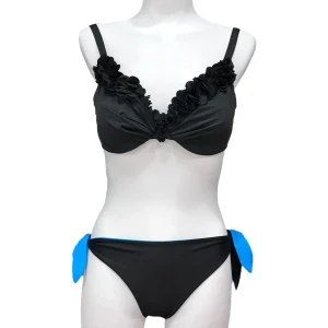 Bikini con ferretto con fiori in lycra