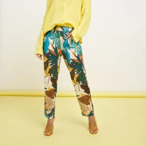 Pantalone in lino fantasia
