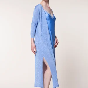 Cardigan lungo lurex