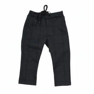 Pantalone bambino punto milano effetto scozzese ton su tono