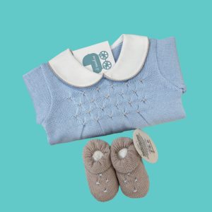 COMPLETINO E SCARPE BABY LORD IN FILO DI COTONE