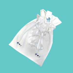 Sacca in rigatino con ricamo