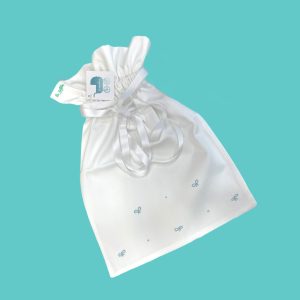 Sacca in rigatino con ricamo