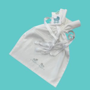 Sacca in rigatino con ricamo