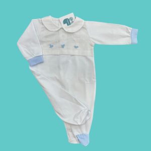 tutina in jersey di cotone ricamata