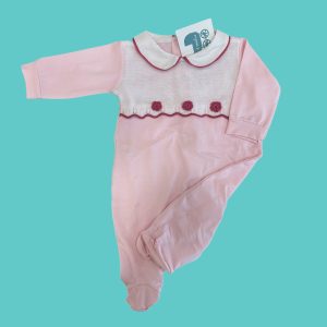 tutina in jersey di cotone ricamata