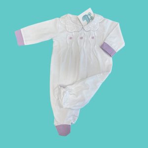 tutina in jersey di cotone ricamata