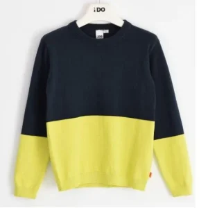 Pullover bambino bicolore Blu-Giallo