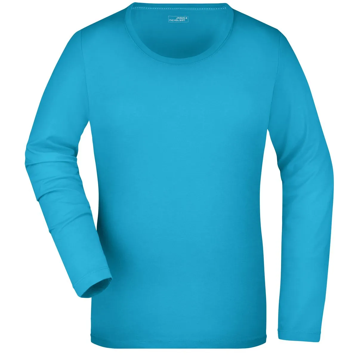 T-SHIRT JAMES&NICHOLSON DONNA MANICHE LUNGHE SCOLLO TONDO - immagine 9