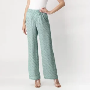 Pantaloni in raso fantasia