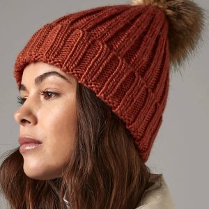 Fur Pom Pom Chunky Beanie